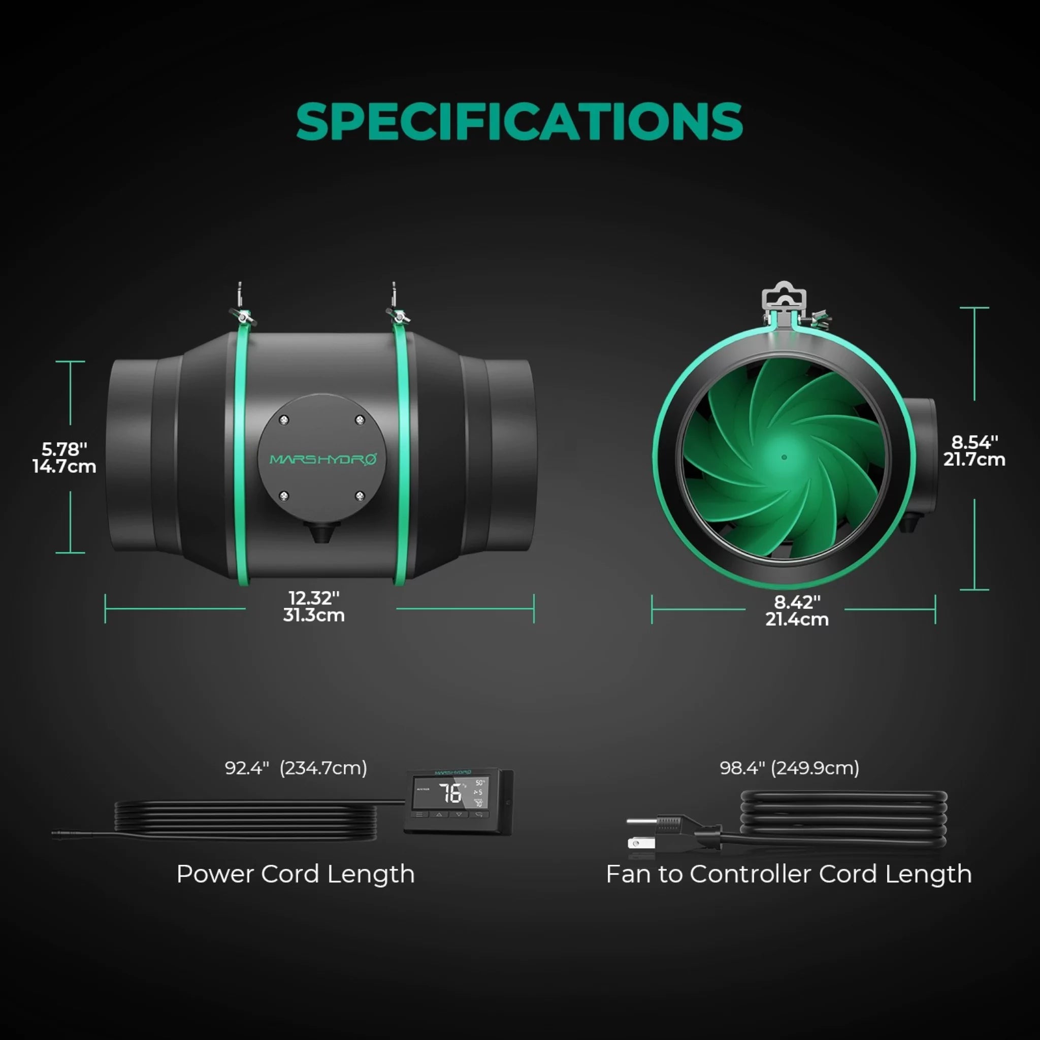 Mars Hydro Rohrventilator 150mm CP