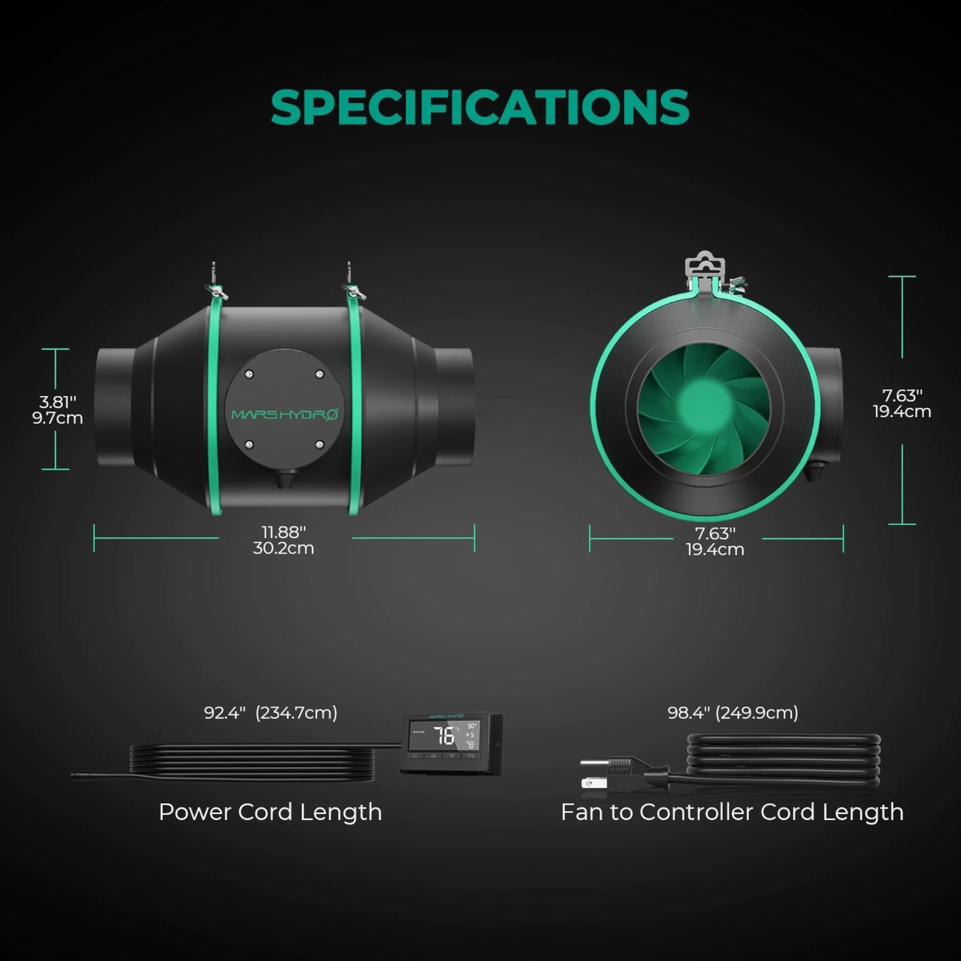 Mars Hydro Rohrventilator 100mm CP