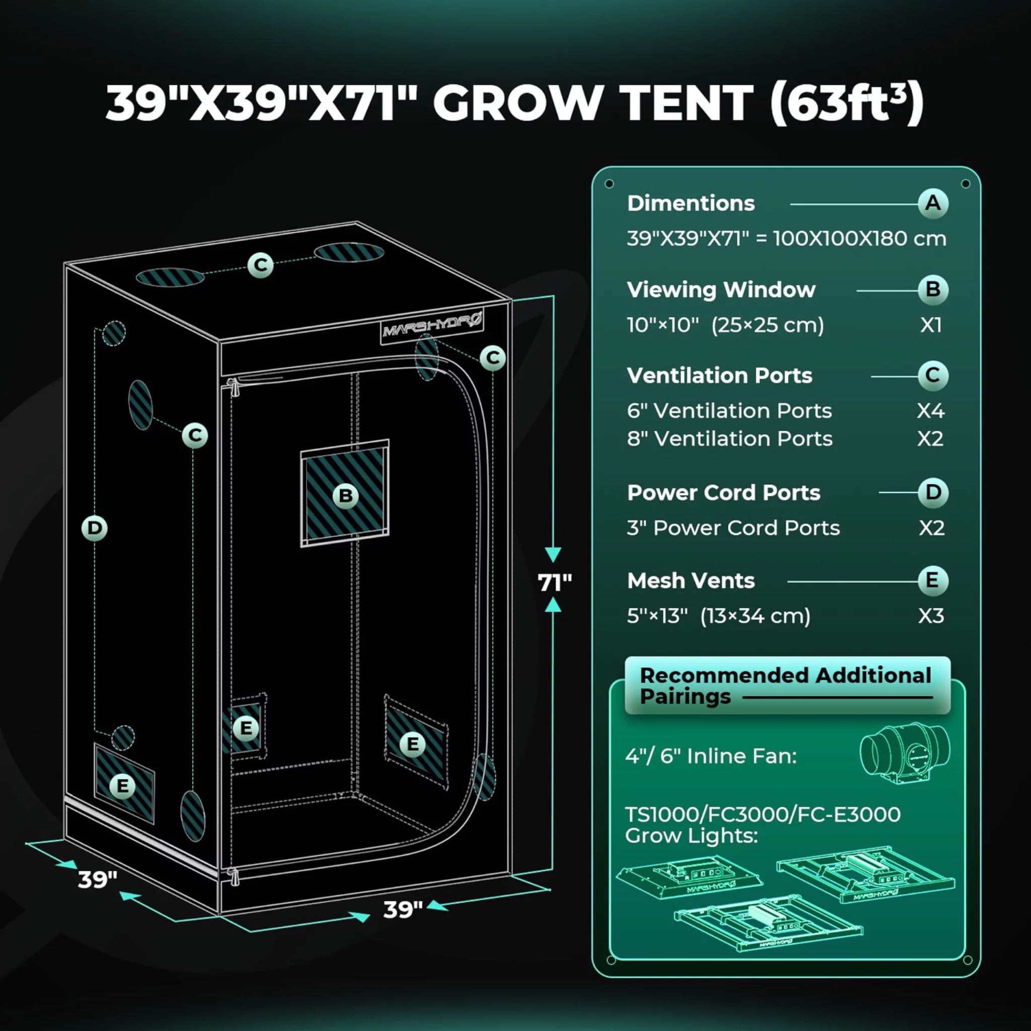 Mars Hydro Growbox 100x100x180cm