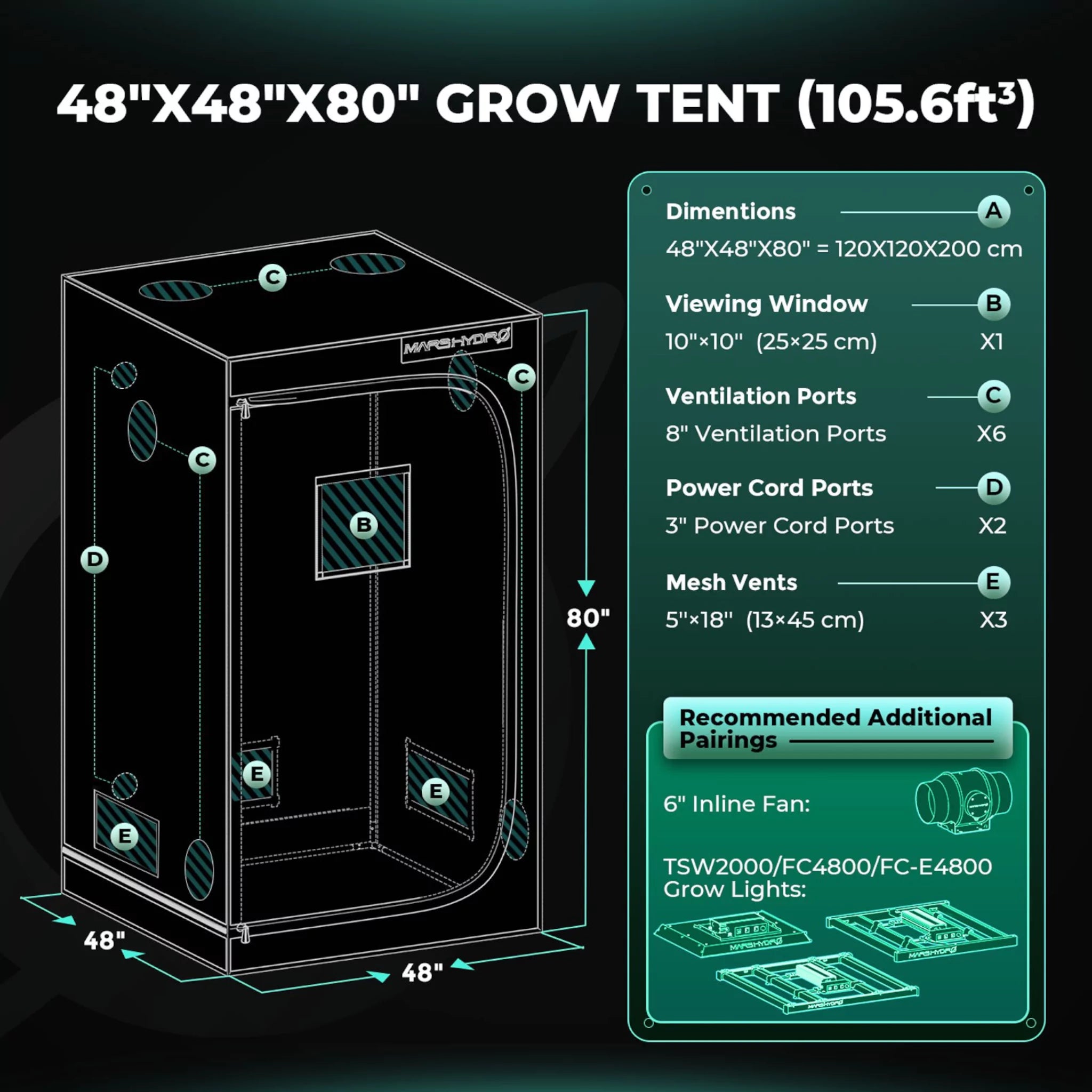 Mars Hydro Growbox 120x120x200cm