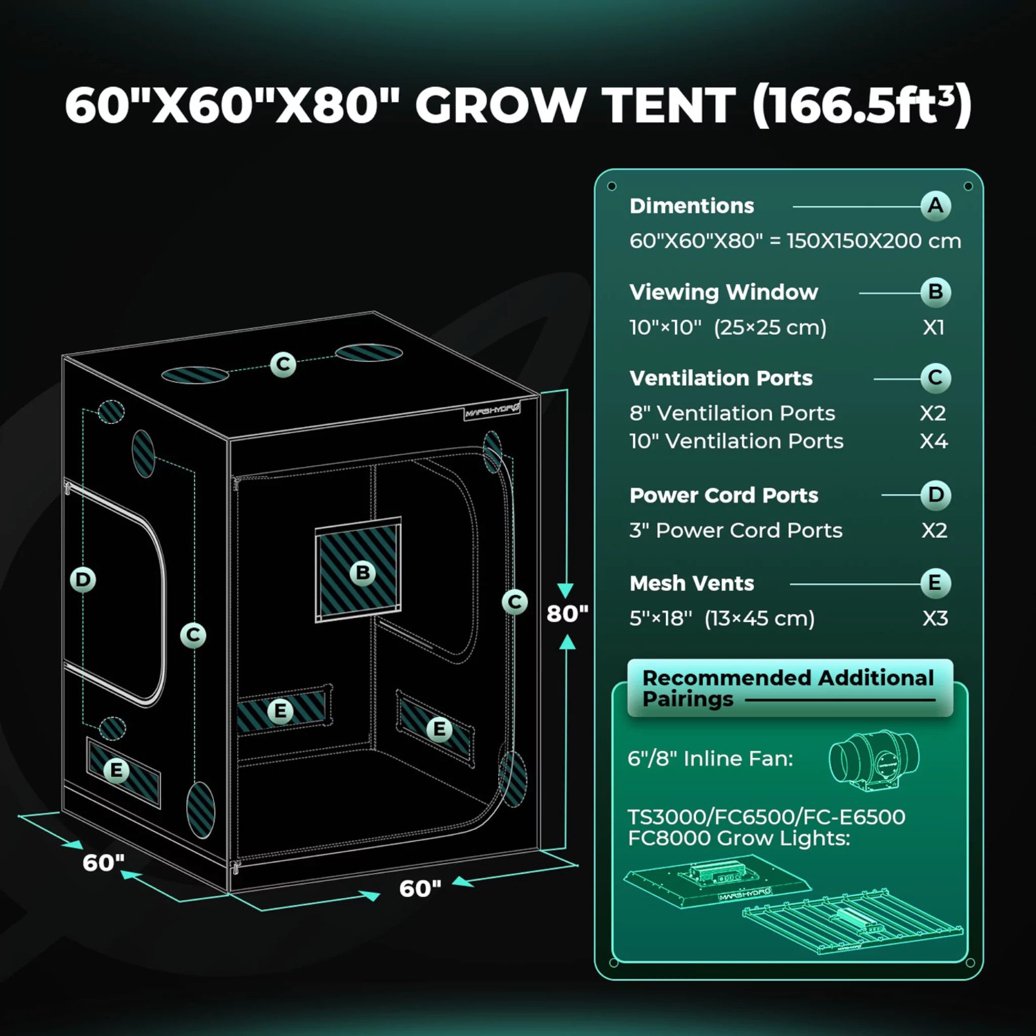 Mars Hydro Growbox 150x150x200cm