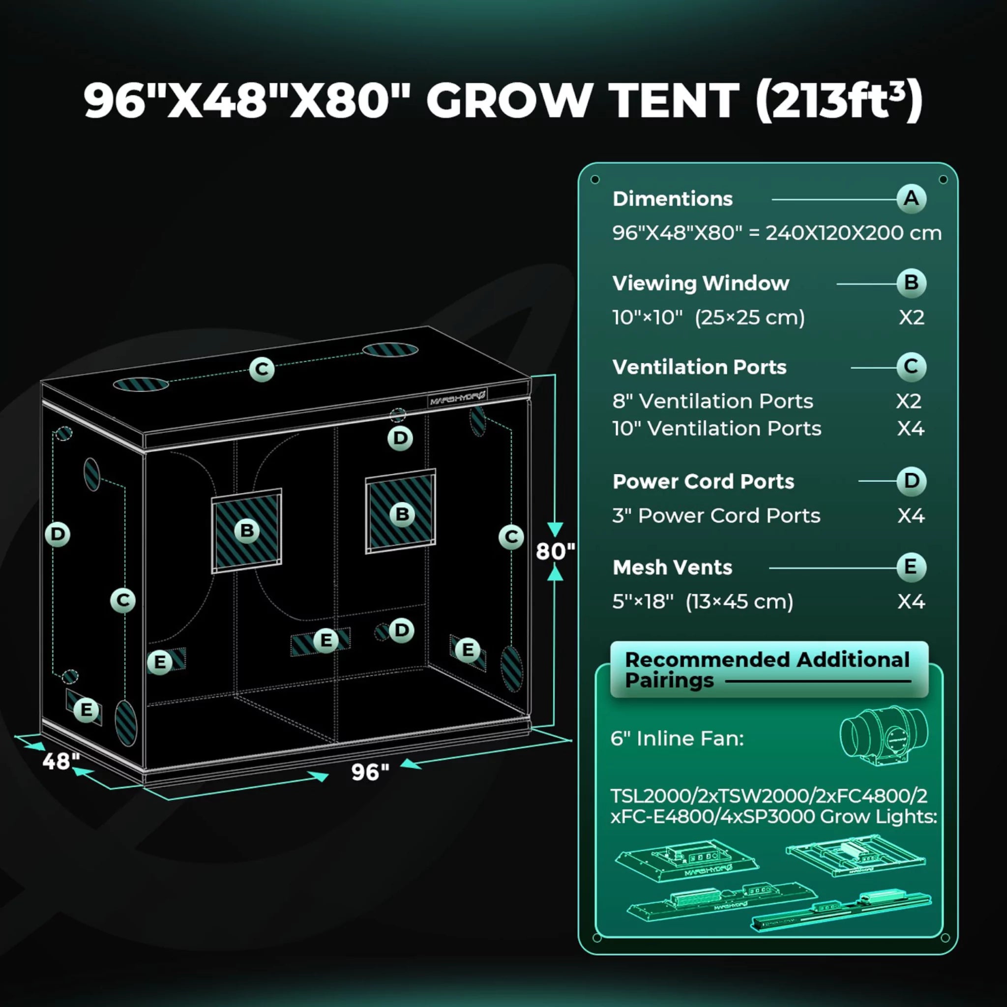 Mars Hydro Growbox 240x120x200cm